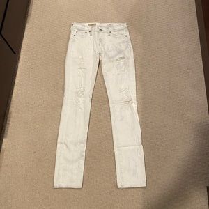 AG white distressed jeans size 25